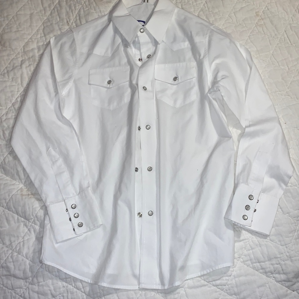 Youth medium white button down